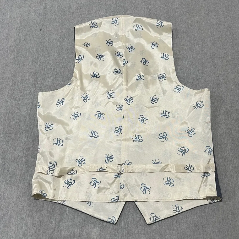 Vintage Levis Panatela Mens Vest Blue Gray Logo Back Cinch Waist Retro Large